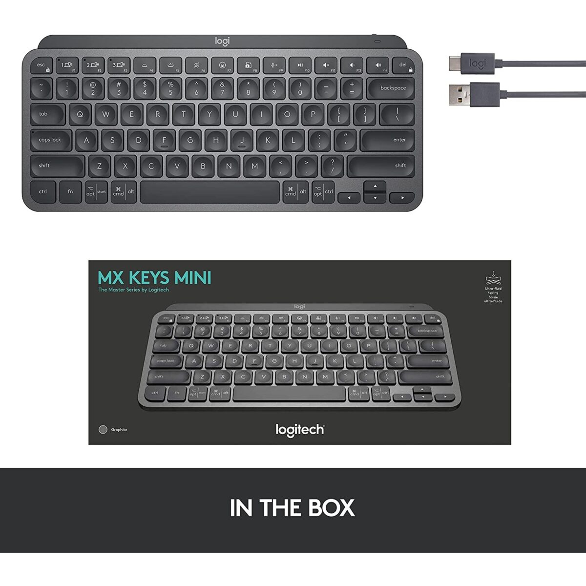 Logitech MX Keys Mini Wireless Illuminated Keyboard - Graphite - Image 5
