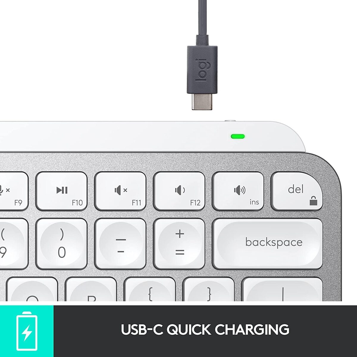 Logitech MX Keys Mini Wireless Illuminated Keyboard - Pale Grey - Image 5