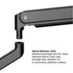 MXG BMA-36 Triple Monitor Pole Mounted Premium Aluminum Spring-Assisted Monitor Arm - Image 4