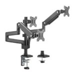 MXG BMA-36 Triple Monitor Pole Mounted Premium Aluminum Spring-Assisted Monitor Arm