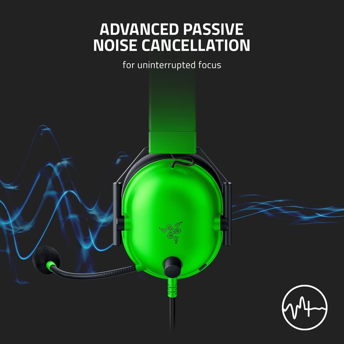 Razer BlackShark V2 X Wired Gaming Headset - Green - Image 4