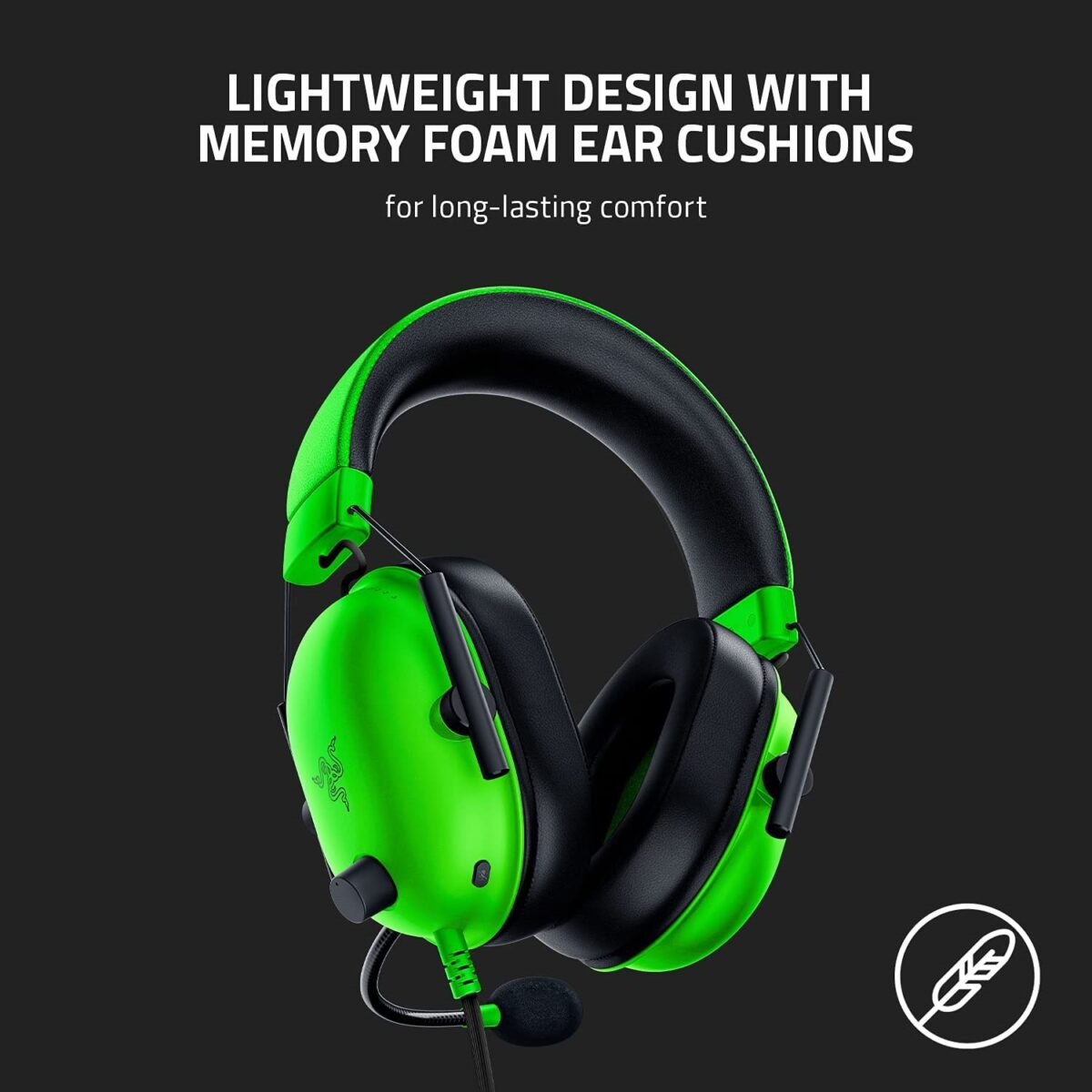 Razer BlackShark V2 X Wired Gaming Headset - Green - Image 5