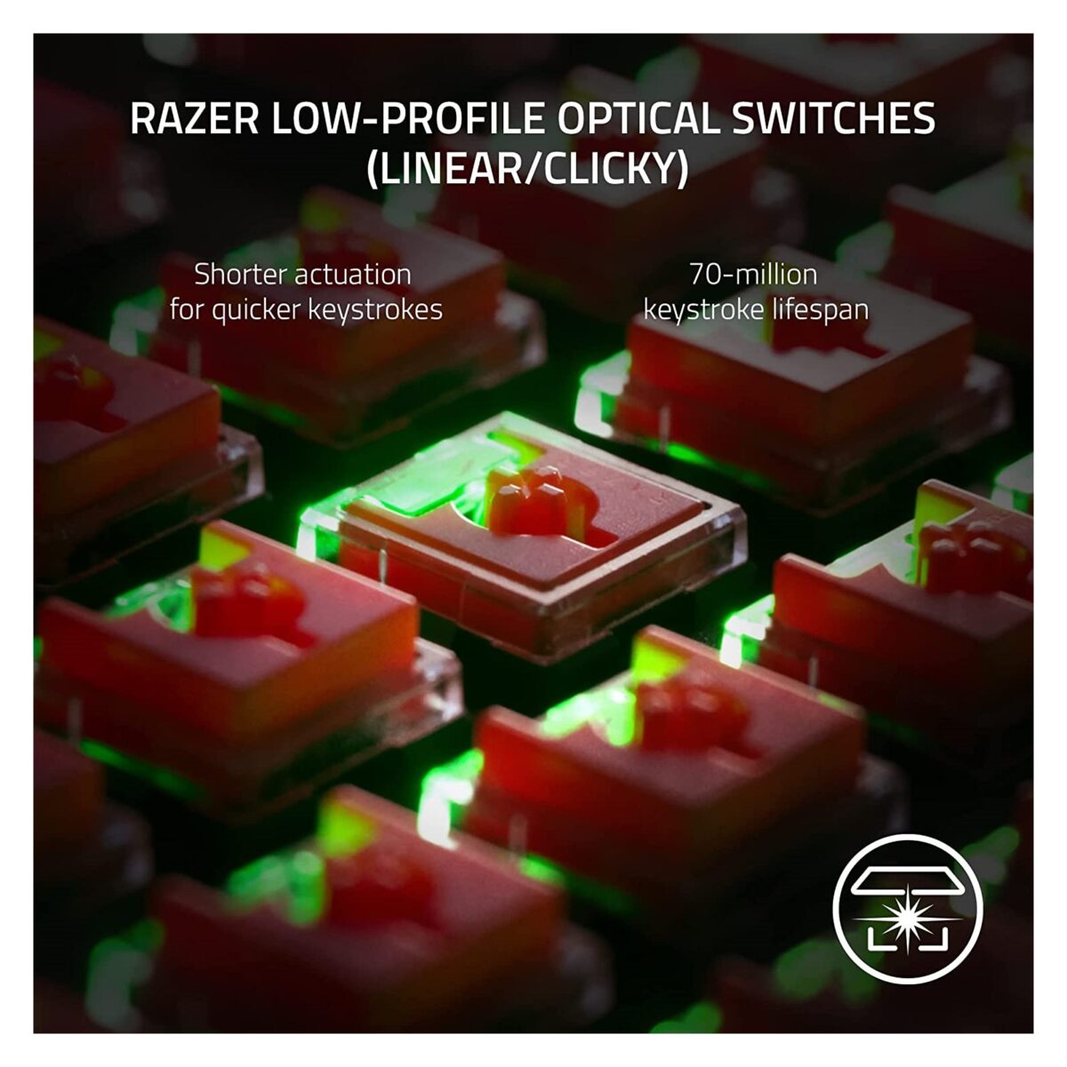 Razer DeathStalker V2 Low Profile RGB Optical Gaming Keyboard (Linear Red Switch)-US - Image 6