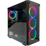 REDRAGON WHEEL JACK GC-606 BLACK GAME CASE WITH 3 RGB FAN