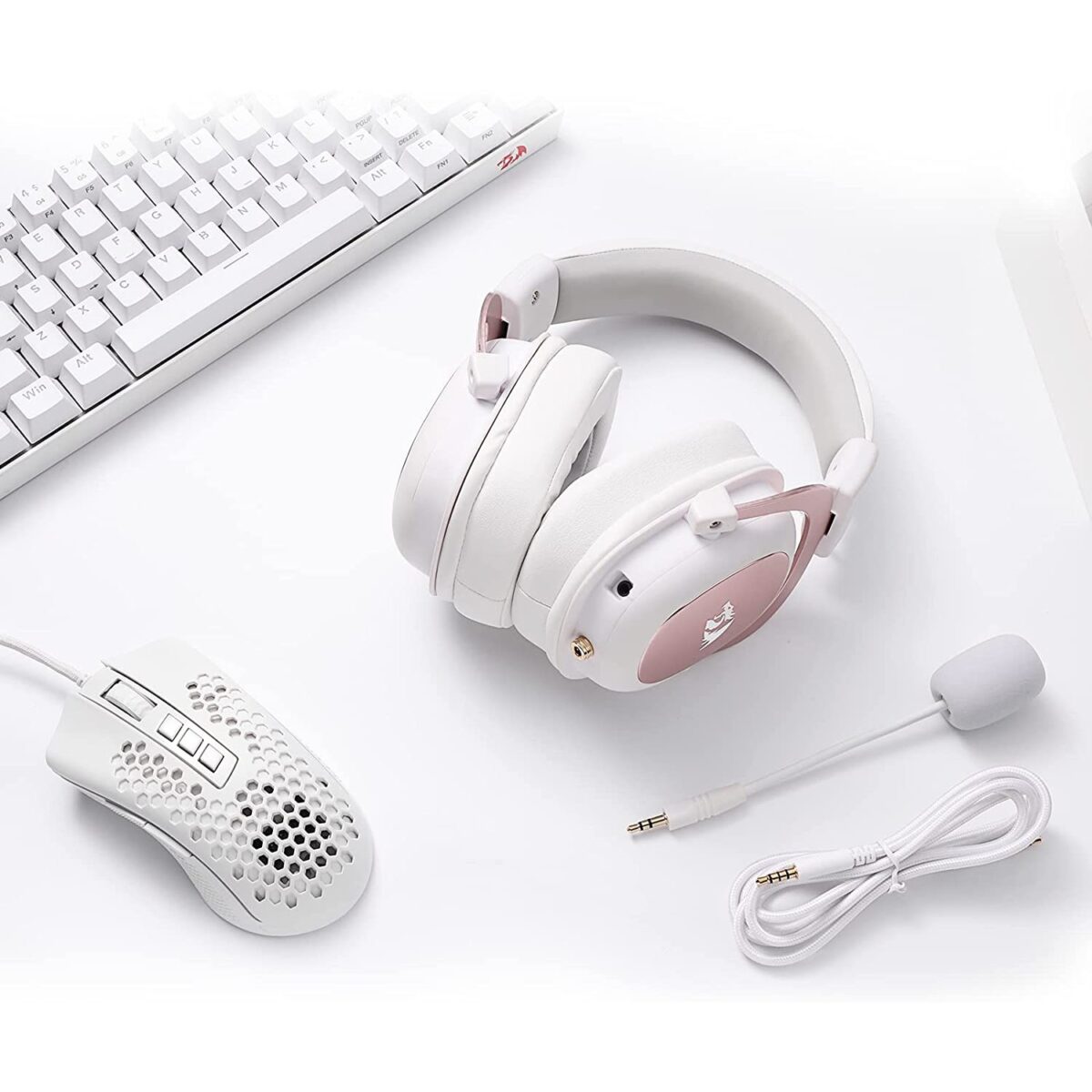 Redragon H510W Zeus 2 7.1 Surround Sound Gaming Headset - White - Image 5
