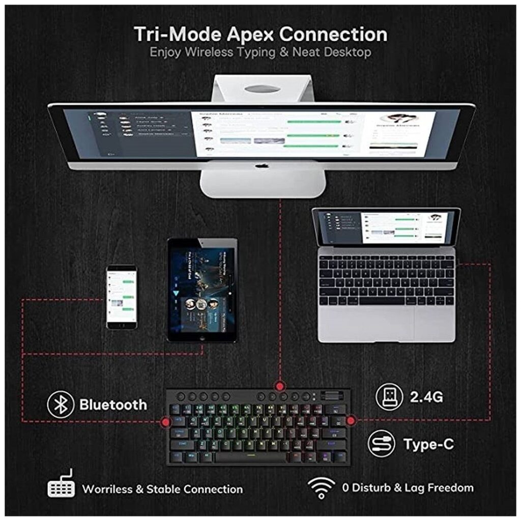 Redragon K632 Noctis 60% Wired RGB Mechanical Ultra-Thin Keyboard ...