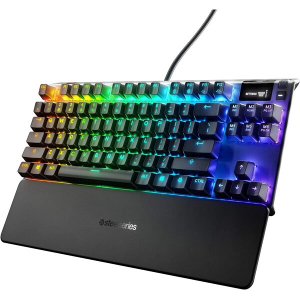 SteelSeries Apex Pro TKL Wireless 2023 Ed. - World's Fastest Mechanical Gaming Keyboard – Adjustable Actuation – Esports Tenkeyless – OLED Screen – PBT Keycaps – Bluetooth 5.0 – 2.4GHz – USB-C