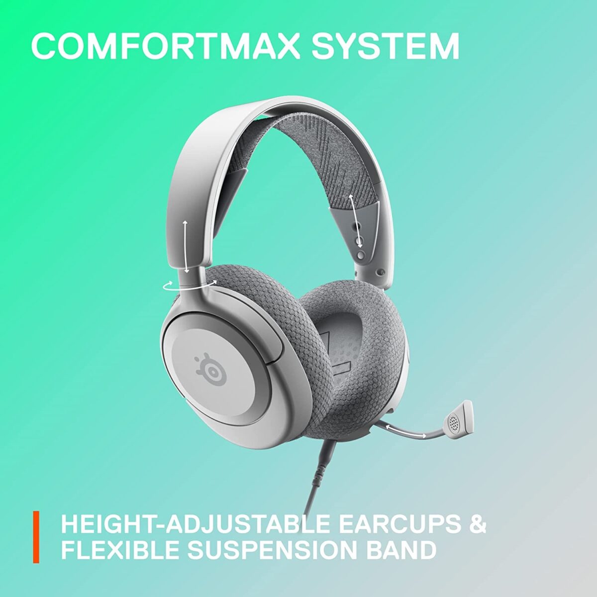 SteelSeries Arctis Nova 1 Gaming Headset-White - Image 5