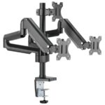 Twisted Minds Premium Triple Monitors Arm, Aluminum Pole Mounted Gas Spring, With USB Ports, 360° Rotary VESA Plate, Black TM-26-C018P