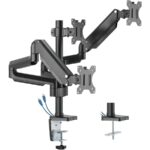 Twisted Minds Premium Triple Monitors Arm, Aluminum Pole Mounted Gas Spring, With USB Ports, 360° Rotary VESA Plate, Black TM-26-C018P - Image 2