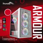 Thunder ARMOUR TGC-A-63W Mid-Tower RGB ATX Casing - White - 4 ARGB Fans pre-Installed