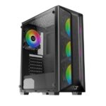 Xigmatek Trio Mid Tower Gaming Case with 4 FRGB Fans - Black