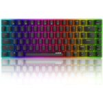 AJAZZ AK33 RGB Mechanical Gaming Keyboard Wired, 19 RGB Lighting Modes, 82 Keys Black Switch 100% Anti-Ghosting Mechanical Keyboard for Laptop, Windows, PC, Games and Work