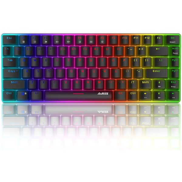 AJAZZ AK33 RGB Mechanical Gaming Keyboard Wired, 19 RGB Lighting Modes, 82 Keys Black Switch 100% Anti-Ghosting Mechanical Keyboard for Laptop, Windows, PC, Games and Work