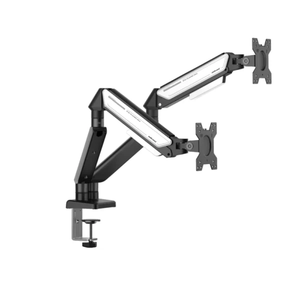 AndaSeat AD-W-A6D-2S Stealth II Duo A6D-2S Ergonomic Monitor Arm - Black & White
