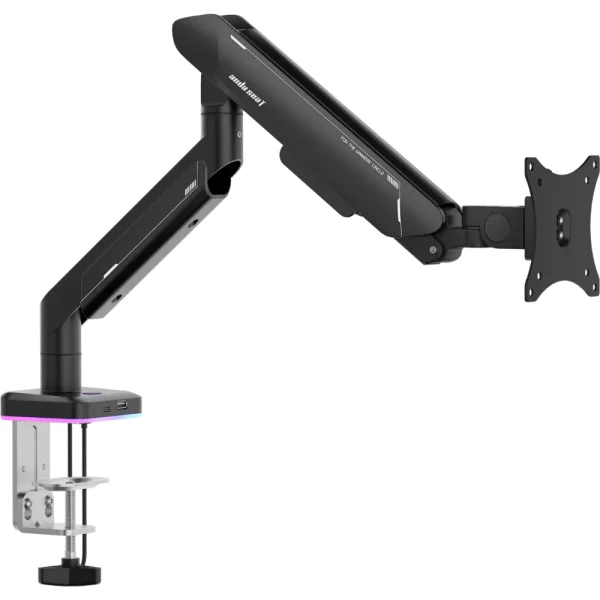 AndaSeat AD-W-A9X-1S Stealth Pro II RGB A9X Ergonomic Single Monitor Arm - Black