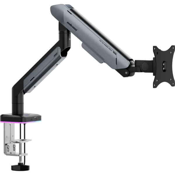 AndaSeat AD-W-A9X-1S Stealth Pro II RGB A9X Ergonomic Single Monitor Arm - Titanium