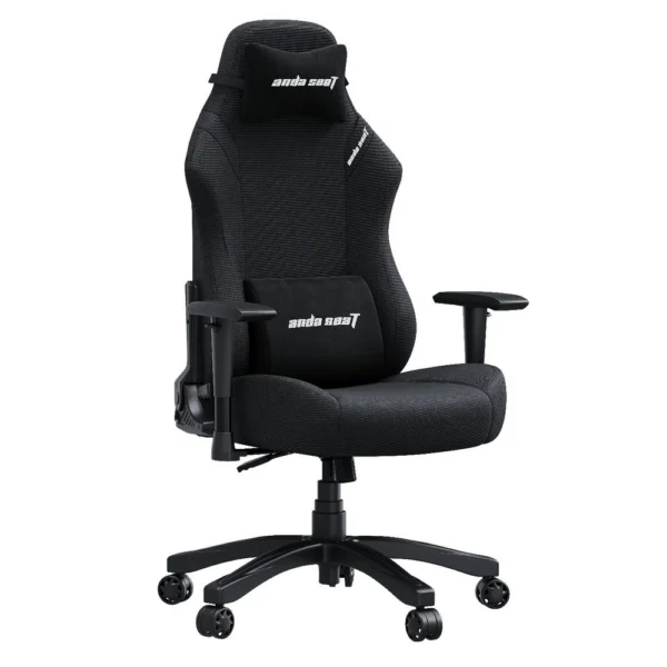 AndaSeat Luna Fabric Large Gaming Chair, Ergonomic Reclining, Computer Home Office Chair, Heavy Duty Neck & Back Lumbar Support - Black