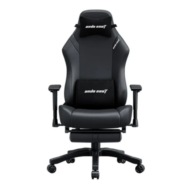 AndaSeat Luna Pro PVC Leather Large Gaming Chair with Footrest, Ergonomic Reclining, Computer Home Office Chair, Heavy Duty Neck & Back Lumbar Support - Black