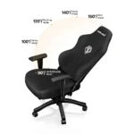 AndaSeat Phantom 3 Fabric Gaming Chairs - Large Wide Seat Gaming Chair with Lumbar Support, Comfortable Premium Video Gaming Seats with Headrest - Carbon Black with Cushion - Image 9