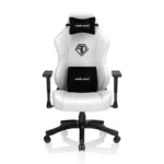 AndaSeat Phantom 3 Leather Gaming Chairs - Large Wide Seat Gaming Chair with Lumbar Support, Comfortable Premium Video Gaming Seats with Headrest - Cloudy White with Cushion