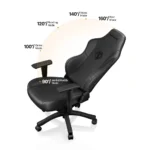 AndaSeat Phantom 3 Leather Gaming Chairs - Large Wide Seat Gaming Chair with Lumbar Support, Comfortable Premium Video Gaming Seats with Headrest - Stormy Black with Cushion - Image 9