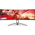 AOC Agon AG493UCX2 Super Wide Curved Gaming Monitor, Dual QHD 5120x1440, 165Hz