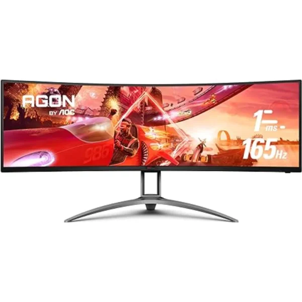 AOC Agon AG493UCX2 Super Wide Curved Gaming Monitor, Dual QHD 5120x1440, 165Hz