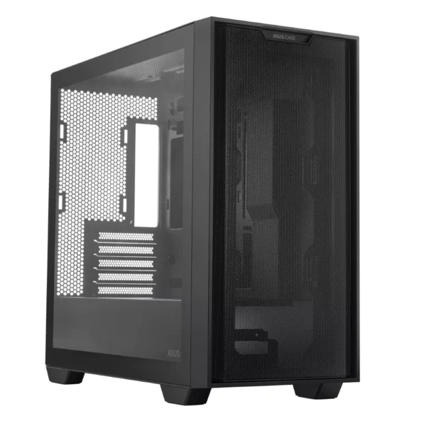 ASUS A21 Micro-ATX Mini Tower PC Case, BTF Compatible, Mesh Front Panel, 360mm Radiator Support, 380mm GPU Support