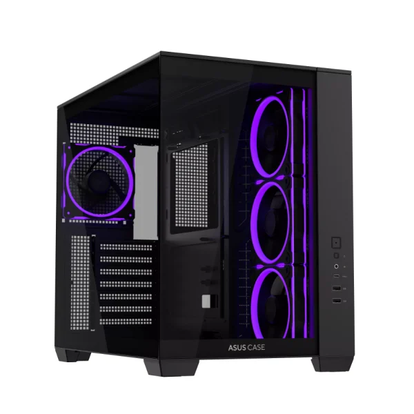 ASUS A32 PLUS ATX Mid-Tower Gaming Case, 4x ARGB Pre-installed Fans - Black