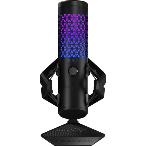 ASUS C501 ROG Carnyx USB Gaming Microphone (25mm Condenser Capsule, 192kHz/24-bit, Cardioid, high-Pass Filter, Built-in pop Filter, Metal Shock Mount, one-Touch Mute, USB, Aura Sync RGB) - Black