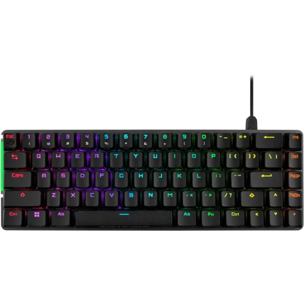 ASUS M602 ROG Falchion Ace Gaming Mechanical Keyboard for PC | 65% Compact Size | Pre-Lubed NX Red Switches | Switch Stabilizer | PBT Doubleshot Keycaps | Sound-Dampening | Interactive Touch Panel | Dual Type-C Ports | Black
