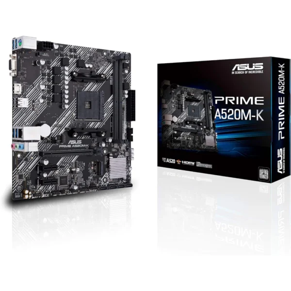ASUS PRIME A520M-K AMD AM4 (3rd Gen Ryzen) Micro-ATX Motherboard