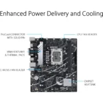 ASUS PRIME B760M-K D4 Intel B760 (LGA 1700) (13th and 12th Gen) mATX Motherboard, PCIe 4.0, two PCIe 4.0 M.2 Slots, DDR4, Realtek 2.5Gb Ethernet, HDMI, SATA 6 Gbps, Front USB 3.2 Gen 1, Aura Sync - Image 2