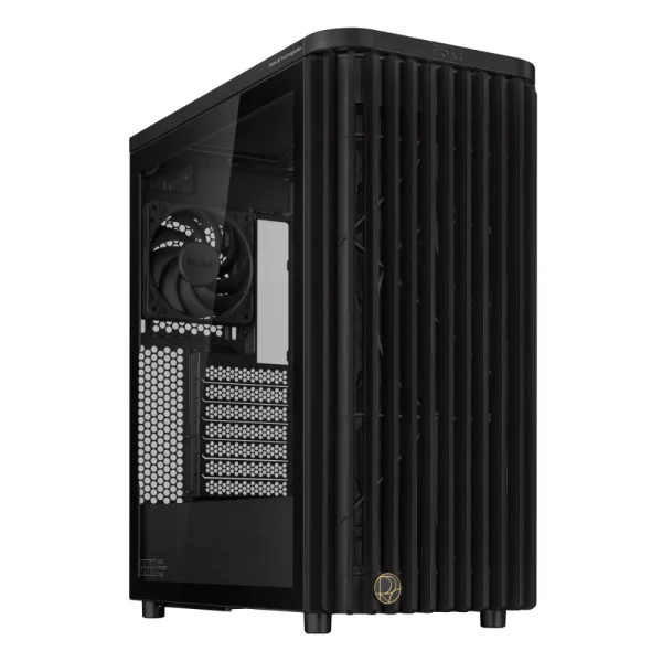 ASUS ProArt PA401 Wood Edition ATX Mid-Tower Gaming Case, Tempered Glass Panel, 2x 160mm/1x 120mm Pre-installed Fans - Black