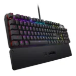 ASUS RA05 TUF K3 Gaming Mechanical Keyboard for PC | Programmable Onboard Memory | Dedicated Media Controls, Aura Sync RGB Lighting | Detachable Magnetic Wrist Rest | Highly Durable | Linear Red Switches | Black - Image 2