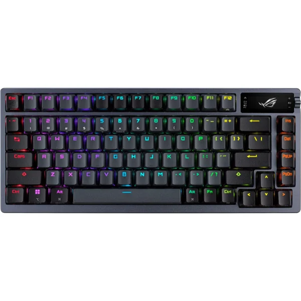 ASUS ROG Azoth 75% Wireless DIY Custom Gaming Keyboard, OLED Display, Three-Layer Dampening, Hot-Swappable ROG NX Red Switches & Keyboard Stabilizers, PBT Keycaps, RGB - Black