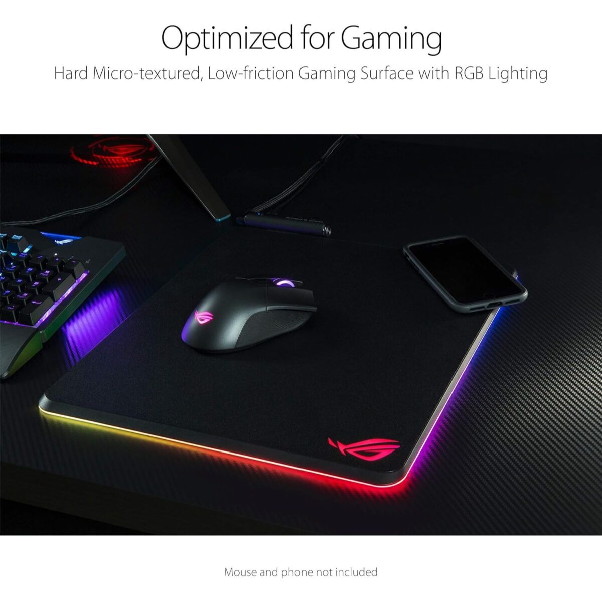 ASUS NH01 ROG Balteus Qi Vertical Gaming Mouse Pad with Wireless Qi Charging Zone - Image 3