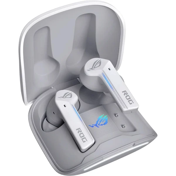 ASUS ROG Cetra True Wireless Gaming Headphones White (Low-Latency Bluetooth Earbuds, Active Noise Cancelation, 27-Hour Battery Life, IPX4 Water Resistance, Wireless Charging)