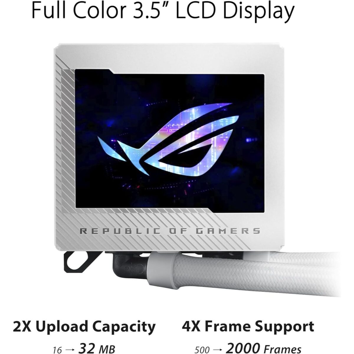 ASUS ROG RYUJIN III 360 ARGB Extreme AIO CPU Liquid Cooler, AMD Ryzen 9000 & Intel Core Ultra Ready, Asetek Gen8 V2 Pump, High Airflow & Static Pressure Magnetic Fans - White Edition - Image 3