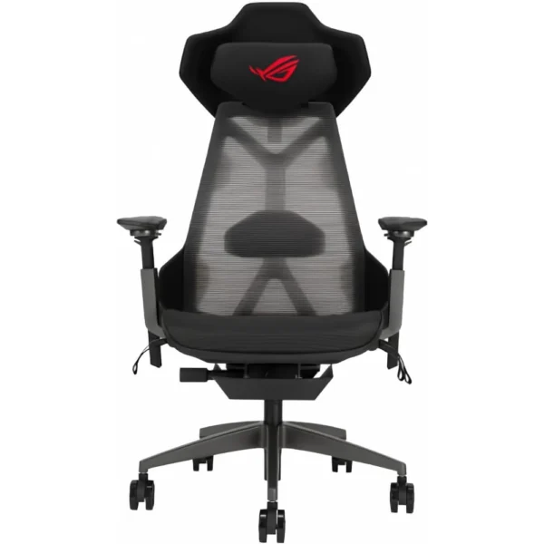 ASUS ROG SL400 Destrier Ergo Gaming Chair, Futuristic Cyborg Aesthetic, Seat Adjustments, Mobile Gaming Arm Support Mode, Acoustic Panel
