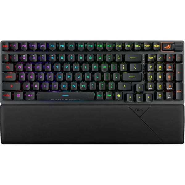 ASUS ROG Strix Scope II 96 RX Wireless Gaming Keyboard, 96% Layout, Optical Key Switch, 2.4GHz Wireless/USB Connectivity/Bluetooth, Multi-Function Control, Quiet Foam
