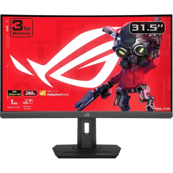 ASUS ROG Strix XG32WCMS 32in 1440P USB-C Curved HDR400 Gaming Monitor, QHD (2560x1440), 280Hz, 1ms, Fast VA, Extreme Low Motion Blur Sync, DisplayWidget, Tripod Socket, AI Gaming