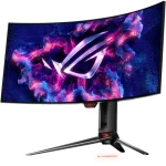 ASUS ROG Swift OLED PG34WCDM 34in QHD 240Hz Curved Gaming Monitor, 800R, 0.03ms (GTG) Response Time, G-SYNC Compatible, Custom Heatsink, Uniform Brightness, ROG Smart KVM, 90W Type-C, ASUS DisplayWidget Center - Image 2