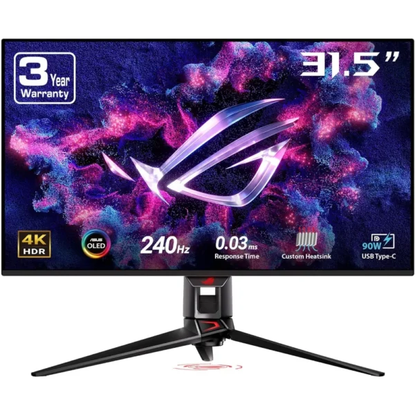 ASUS ROG Swift PG32UCDM 32in 4K OLED Gaming Monitor - UHD (3840 x 2160), QD-OLED, 240Hz, 0.03ms, G-SYNC Compatible, Custom Heatsink, Graphene film, 99% DCI-P3, True 10-bit, 90W USB-C