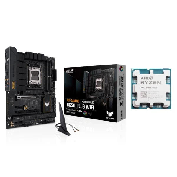 Gaming Combo - ASUS TUF Gaming B650-PLUS WiFi AM5 DDR5 Gaming Motherboard with AMD Ryzen 7 7700 Processor *TRAY*
