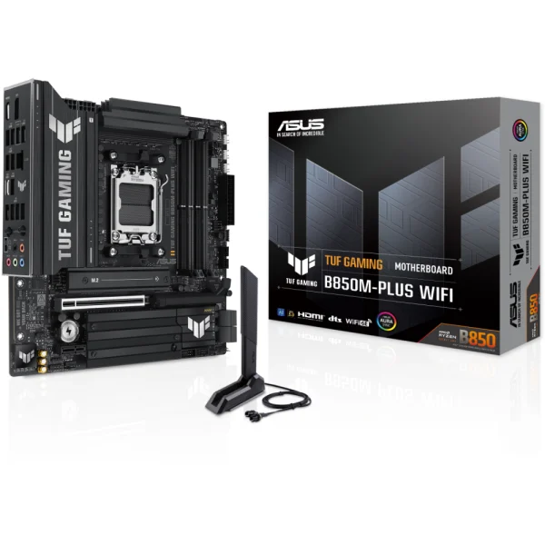 ASUS TUF GAMING B850M-PLUS WIFI DDR5 AM5 micro-ATX Motherboard Supports AMD Ryzen 7000/8000/9000 Series Processors