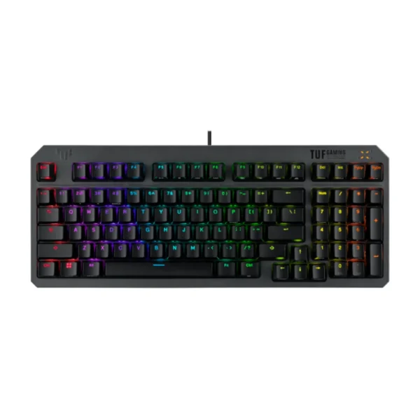 ASUS RA07 TUF Gaming K3 Gen II Keyboard with Compact 97-key Layout, Optical-mechanical RGB Switches, Silicone-gasket Mount, Dampening Foam, IP57 Waterproofing, A Detachable Top Plate, and Aura Sync Compatibility