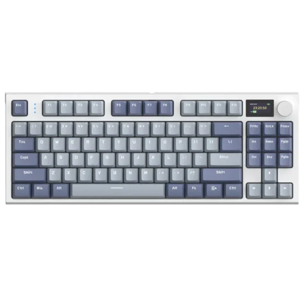 ATTACK SHARK K86 Wireless Mechanical Keyboard, 75% Layout, 87 Keys, TFT Color Display & Knob, 3-Mode Connection, Gasket Mount, Triple Sound Absorbing Foam, Programmable RGB,  Linear Blue Whale Switches - Lavender Blue