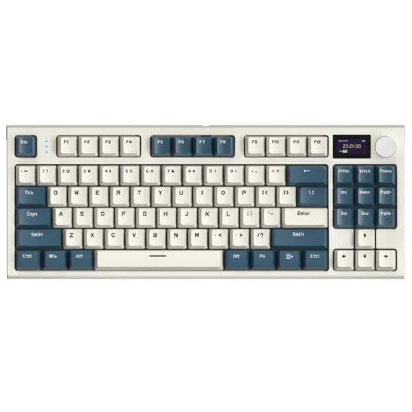 ATTACK SHARK K86 Wireless Mechanical Keyboard, 75% Layout, 87 Keys, TFT Color Display & Knob, 3-Mode Connection, Gasket Mount, Triple Sound Absorbing Foam, Programmable RGB, Linear Blue Whale Switches - Time Machine